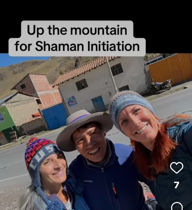 Armanda’s travel snapshot captioned Up the mountain for Shaman Initiation